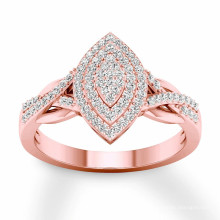 New Arrive Rose Gold Plated Engagement Rings 925 Silver Diamond Ring for Women